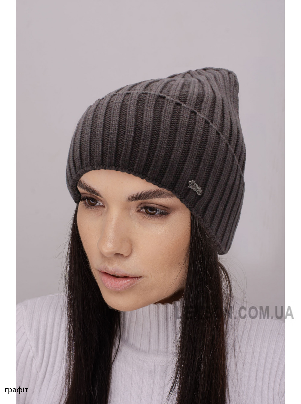 Жіноча шапка-ковпак з відворотом Манго