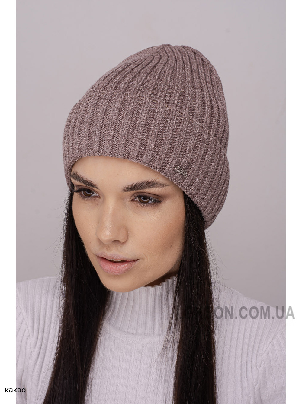 Жіноча шапка-ковпак з відворотом Манго