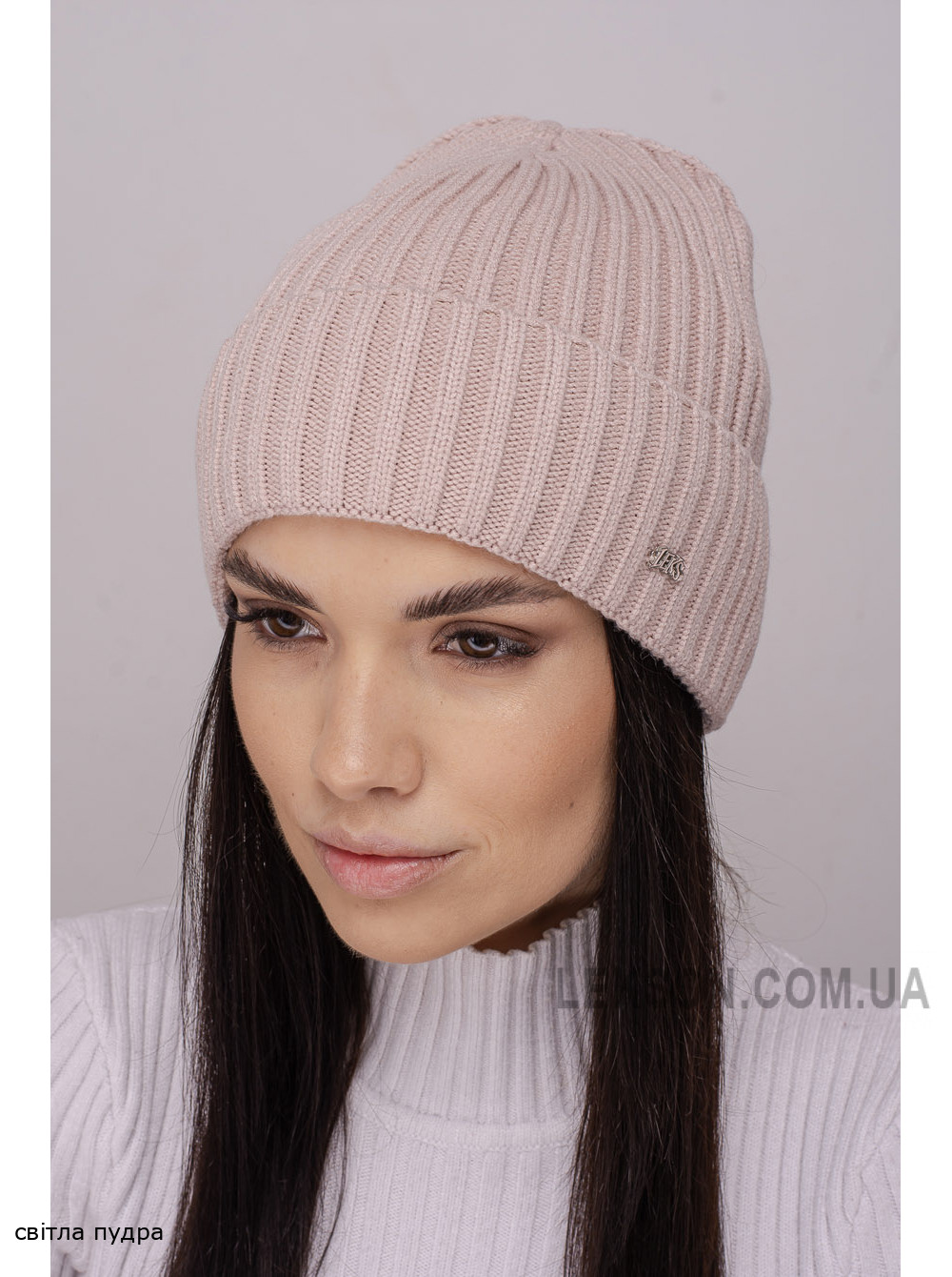 Жіноча шапка-ковпак з відворотом Манго