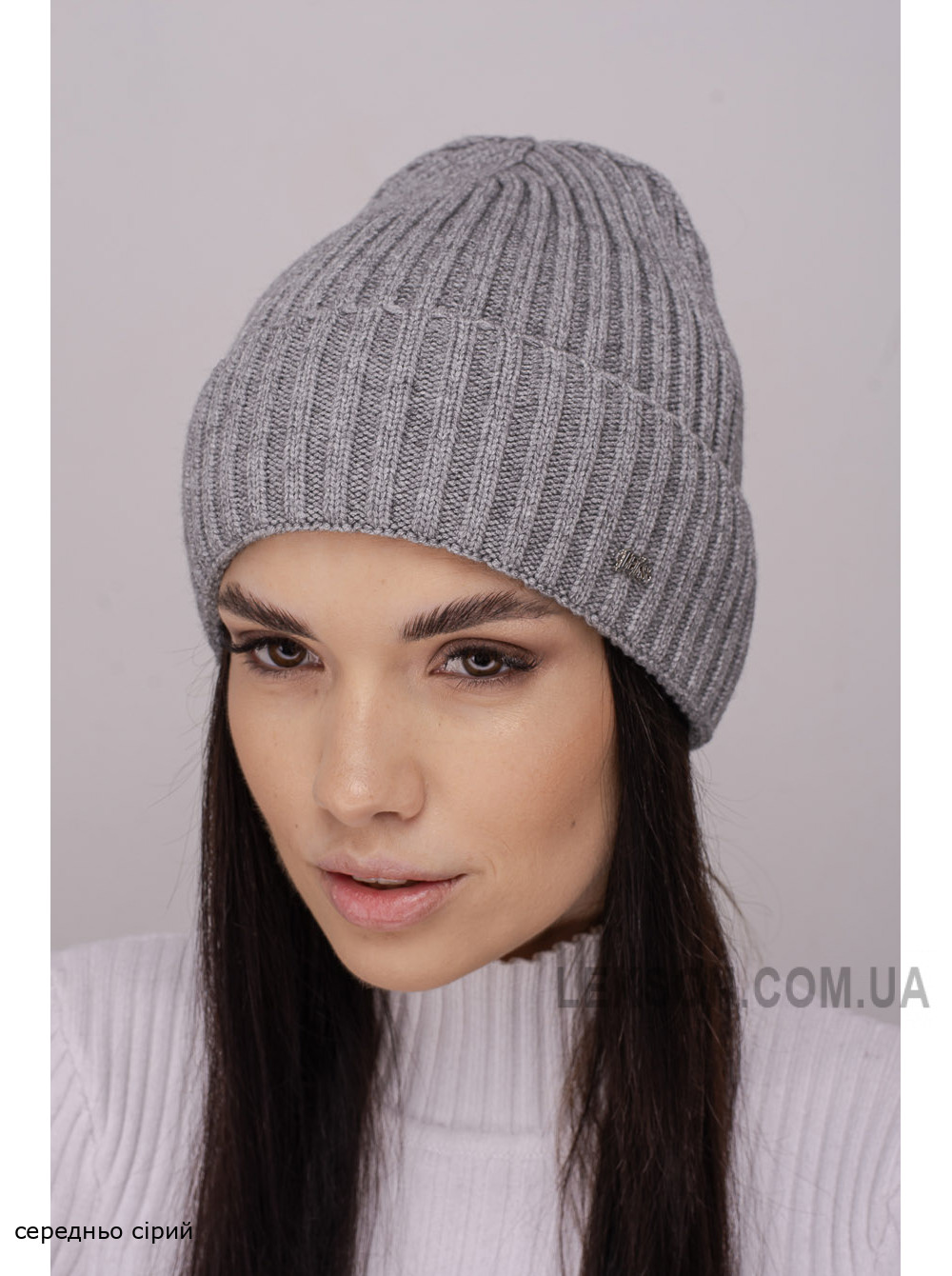 Жіноча шапка-ковпак з відворотом Манго