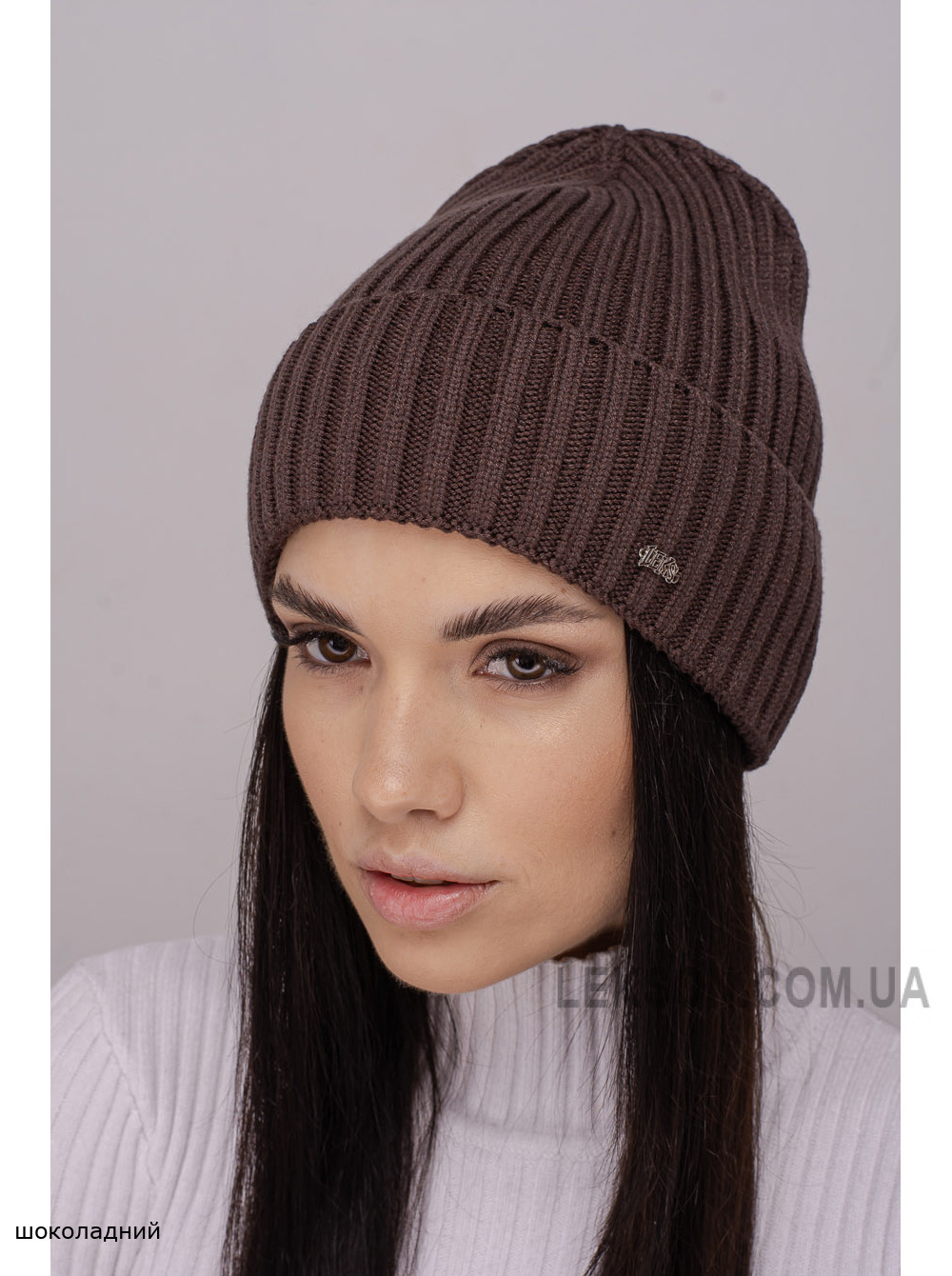 Жіноча шапка-ковпак з відворотом Манго